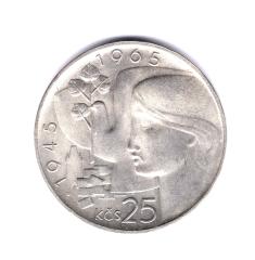 Монета 25 крон. Чехословакия