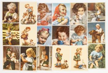 Сет из 33 открыток «Дети и домашние животные»