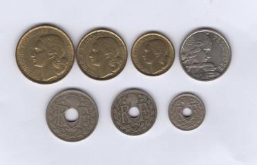 Подборка монет Франция довоенная и послевоенная.