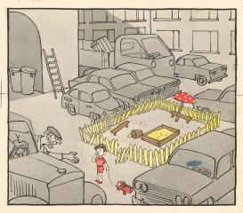 Карикатура "-Куда еще ты со своей машиной!"
