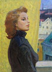 Женский портрет на фоне окна