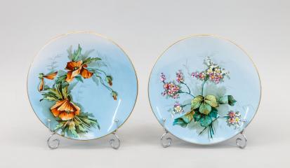 Пара декоративных тарелок "Садовые цветы"