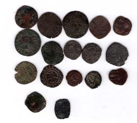 Подборка западноевропейских средневековых монет 17 шт. Испания