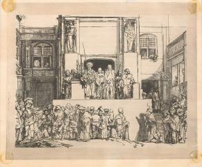 Вольная копия офорта Рембрандта "Христос перед народом"