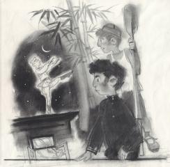 Иллюстрация к рассказу Фазиля Искандера "Чик и Лунатик"