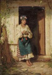 Девушка с подсолнухом (Крестьянка из села Триполье Киевской губернии)