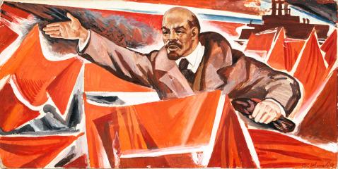Эскиз к панно "Ленин в октябре".