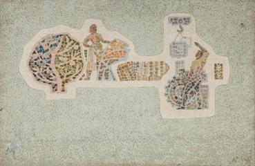 Эскиз мозаичного панно "Рабочий и колхозница"