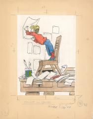 Мальчик на стуле. Иллюстрация к книге С. Михалкова "Вчера, сегодня, завтра"
