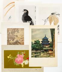 Набор из разрозненных литографий и репродукций китайских художников.