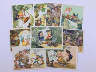 Сет из 9 открыток с иллюстрациями к сказке «Приключения Незнайки и его друзей»