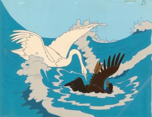 Царевна лебедь и Коршун. Фаза из мультфильма "Сказка о царе Салтане"