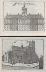 Восемь гравюр с изображением зданий