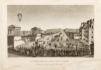 Гравюра «Въезд императора Людовика XVIII в Париж через новый мост 13 мая 1814» [Entrée de s.m. Louis XVIII a Paris…]. Лист №26.