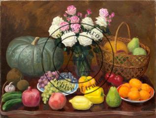 Натюрморт "Цветы и фрукты"