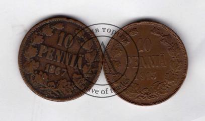 Подборка монет 10 пенни