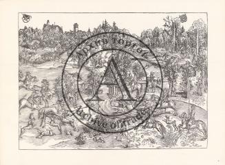 Печать с ксилографии Лукаса Кранаха Ст. "Охота на оленя" (1506 г.)
