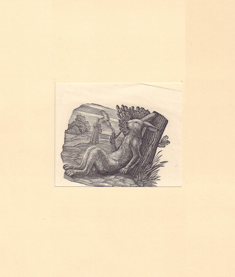 Заяц с трубкой. Иллюстрация к книге С. Маршака "Избранные переводы"
