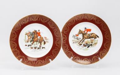 Парные декоративные тарелки "Английская псовая охота"