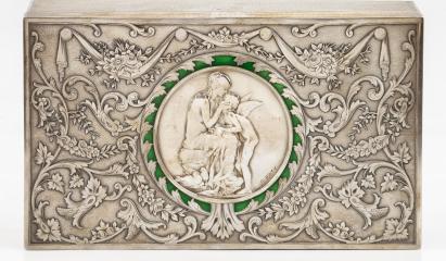 Серебряная шкатулка «Афродита и Эрот» с ключом