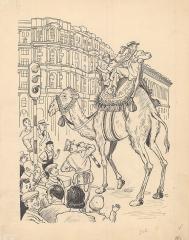 На верблюде. Иллюстрация к сказке Л. Лагина "Старик Хоттабыч"