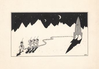Карикатура "Высадка на луну"