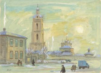 Новоспасский монастырь. Морозный день