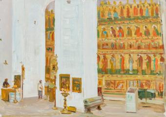 Интерьер храма в Спасо-Преображенском соборе. Соловки