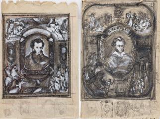 Два макета обложек к изданию сочинений Пушкина