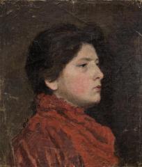 Портрет девушки в красном платье