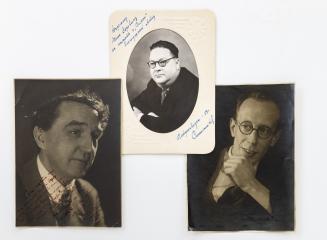 Сет из трех фотографий советских композиторов и музыкантов с автографами, адресованные Исаю Эзровичу Шерману.