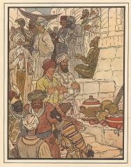 Разбойники в городе. Иллюстрация к сказке "Али-Баба и сорок разбойников"