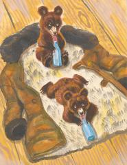 Иллюстрация к детской книге Чарушина Н., Что за зверь?