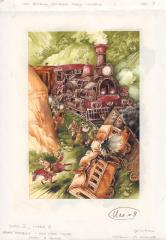 Взрыв поезда. Иллюстрация к книге Буссенара Л. «Капитан сорви-голова»