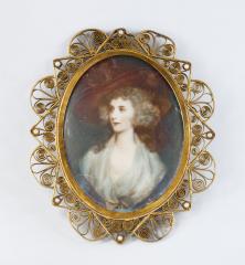 Миниатюра с женским портретом в стиле Гейнсборо