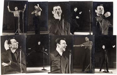 Сет из 10 фотооткрыток И. Монтана с концертов в СССР