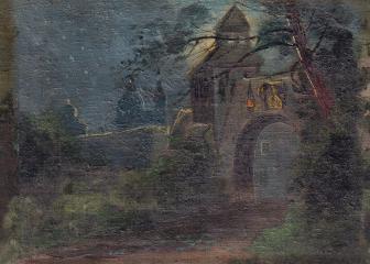 Ночь. Ворота монастыря
