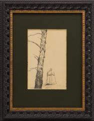 Рисунок с деревом и женской фигурой