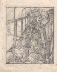 Три рисунка "В трамвае"