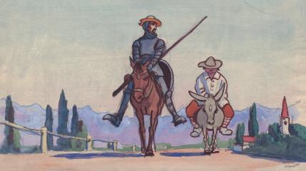 Иллюстрация "Дон Кихот и Санчо Панса"