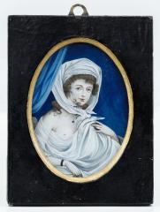 Миниатюра на стекле «Женщина в белых одеждах»