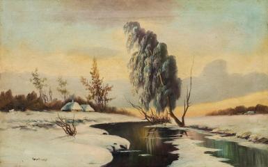 Зимний пейзаж с рекой