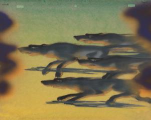 Стая волков. Фаза из мультфильма «Ночь на Лысой горе» с авторским фоном