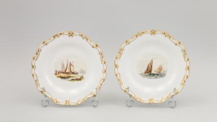 Парные тарелки "Голландский рыбак" и "Окрестности Гравесенда"