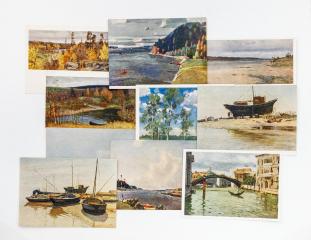 Сет из 15 открыток с репродукциями картин Нисского, Куприянова, Мешкова и Грабаря