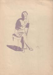 Двусторонний рисунок. "Женщина на стуле"