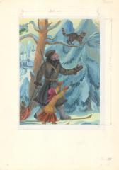 Кошка показывает дорогу. Иллюстрация к книге "Солдат и царица. Сказки русских писателей."