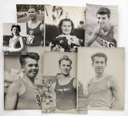 Сет из семи фотографий с советскими спортсменами по легкой атлетике.