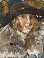 Портрет Н. Балк в шляпе