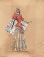 Эскиз костюма (армянских плясок) для Кавказского ансамбля песни и плясок